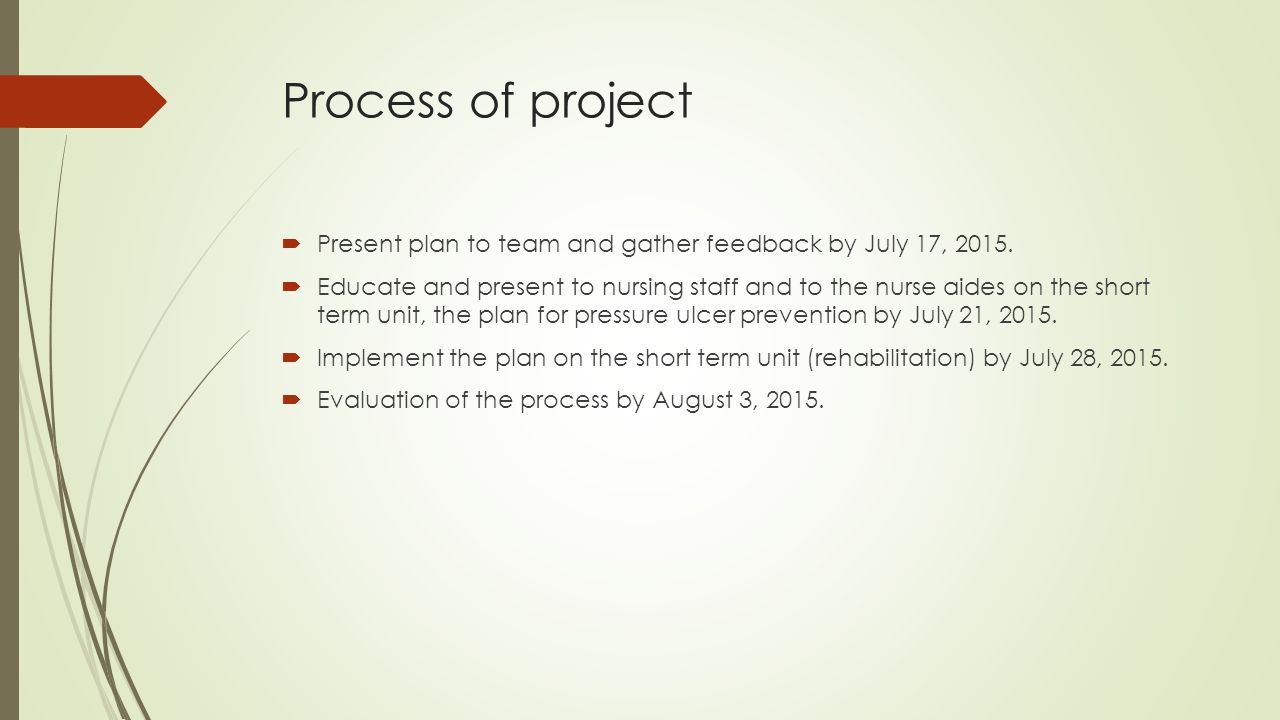 Project on pressure ulcer prevention changes